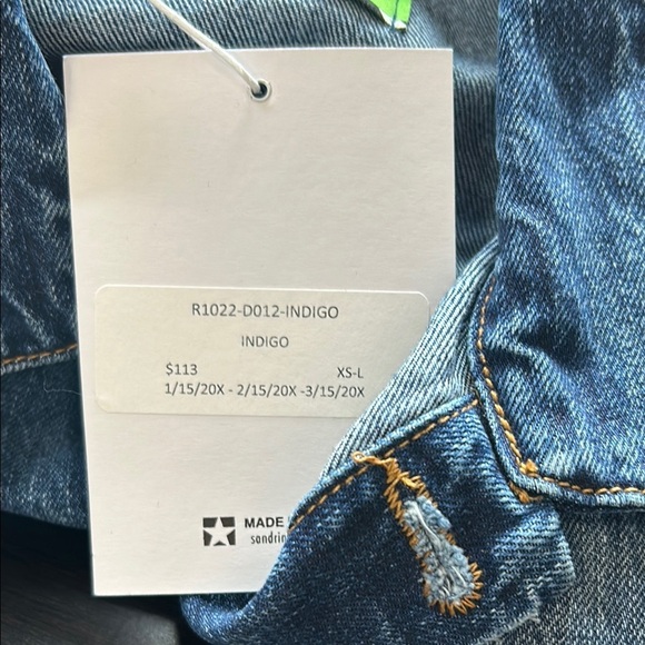 SANDRINE ROSE X FREE PEOPLE Denim Jacket Lartiste Blue Not Yours Embroidered NEW - Picture 11 of 11